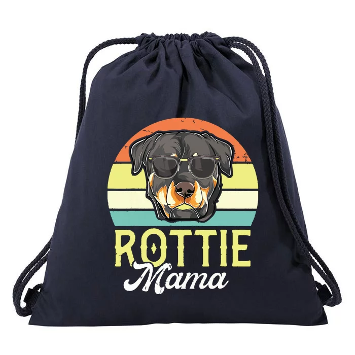 Retro Rottweiler Rottie Mama Shirts Women Mothers Day Dog Drawstring Bag