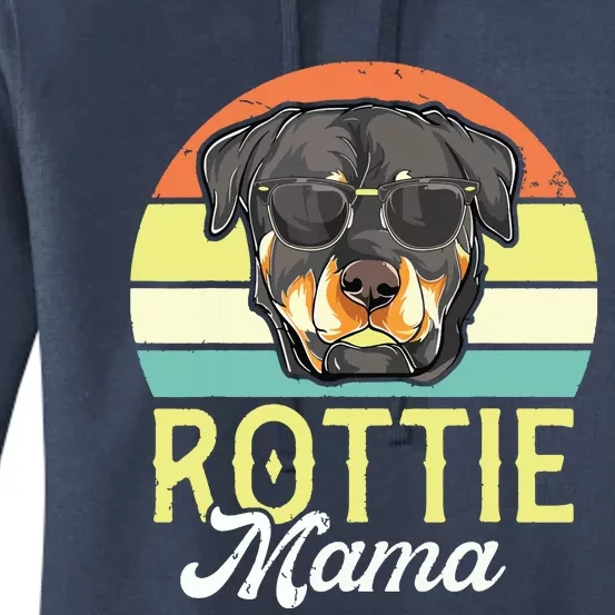 Retro Rottweiler Rottie Mama Shirts Women Mothers Day Dog Women's Pullover Hoodie