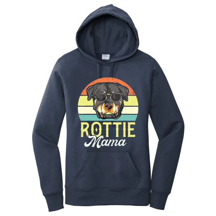 Retro Rottweiler Rottie Mama Shirts Women Mothers Day Dog Women's Pullover Hoodie