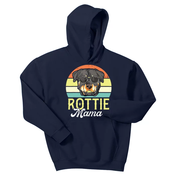 Retro Rottweiler Rottie Mama Shirts Women Mothers Day Dog Kids Hoodie