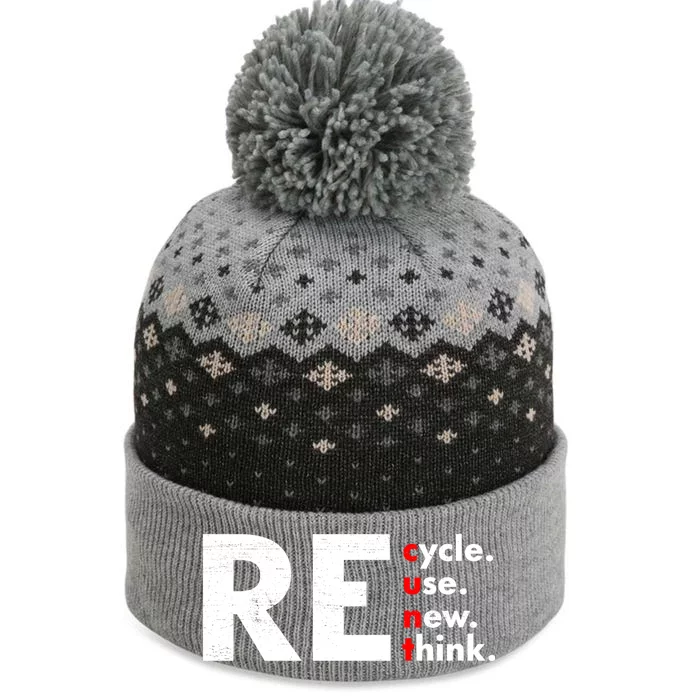 Recycle Reuse Renew Rethink Crisis Environmental Activism The Baniff Cuffed Pom Beanie