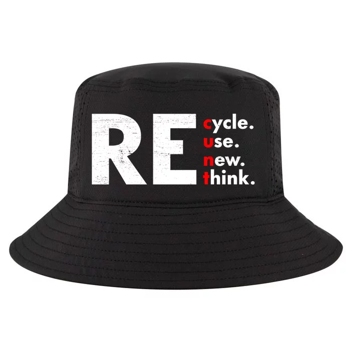 Recycle Reuse Renew Rethink Crisis Environmental Activism Cool Comfort Performance Bucket Hat