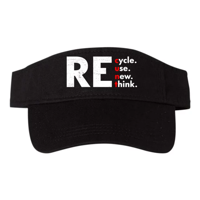 Recycle Reuse Renew Rethink Crisis Environmental Activism Valucap Bio-Washed Visor