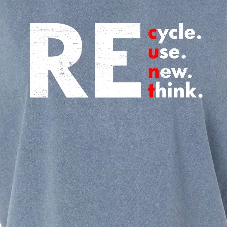 Recycle Reuse Renew Rethink Crisis Environmental Activism Garment-Dyed Women's Muscle Tee