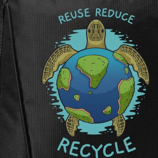 Reduce Reuse Recycle Earth Day Sea Turtle Gift City Backpack