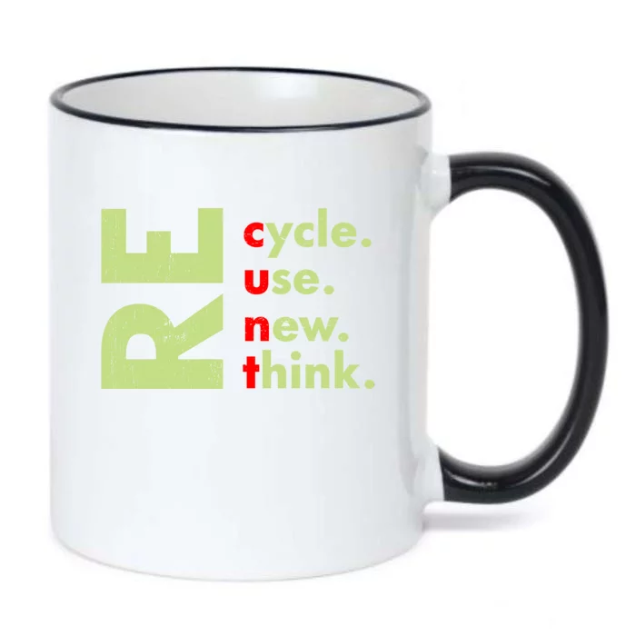 Recycle Reuse Renew Rethink Crisis Environmental Activism Black Color Changing Mug