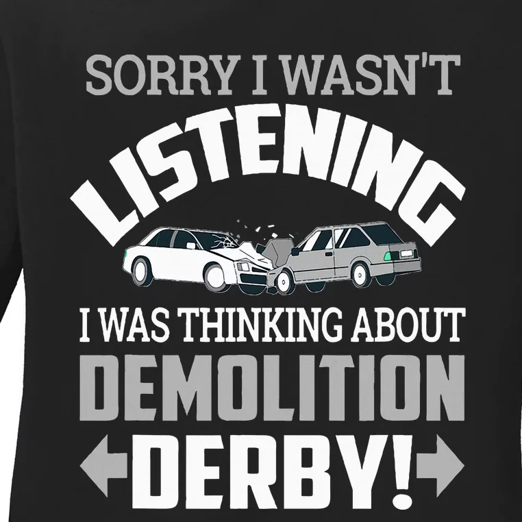 Road Rage Racer Demo Derby On Race Tracks Ladies Long Sleeve Shirt