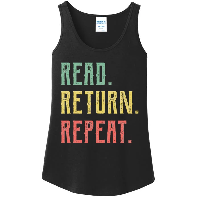 Read Return Repeat Cute Librarian Tee Library Worker Gifts Ladies Essential Tank