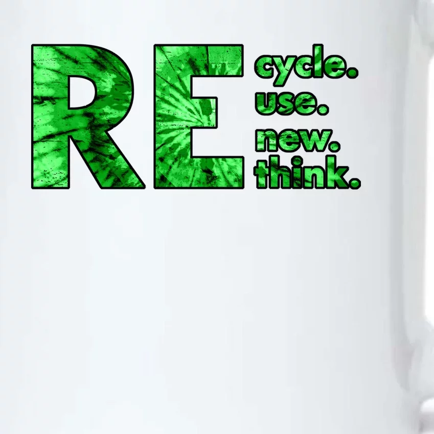 Recycle Reuse Renew Rethink Tie Dye Crisis Environmental Activism Black Color Changing Mug