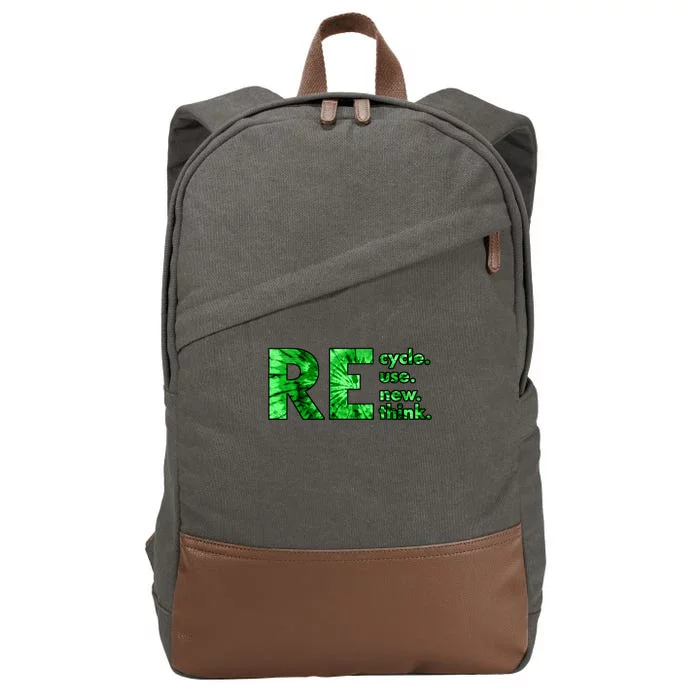 Recycle Reuse Renew Rethink Tie Dye Crisis Environmental Activism Cotton Canvas Backpack