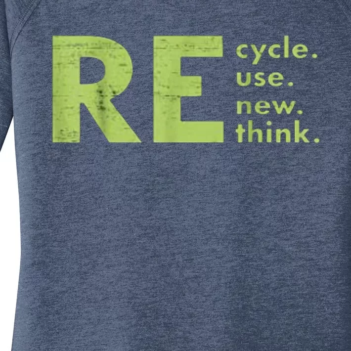 Recycle Reuse Renew Rethink Crisis Environmental Activism Women's Perfect Tri Tunic Long Sleeve Shirt