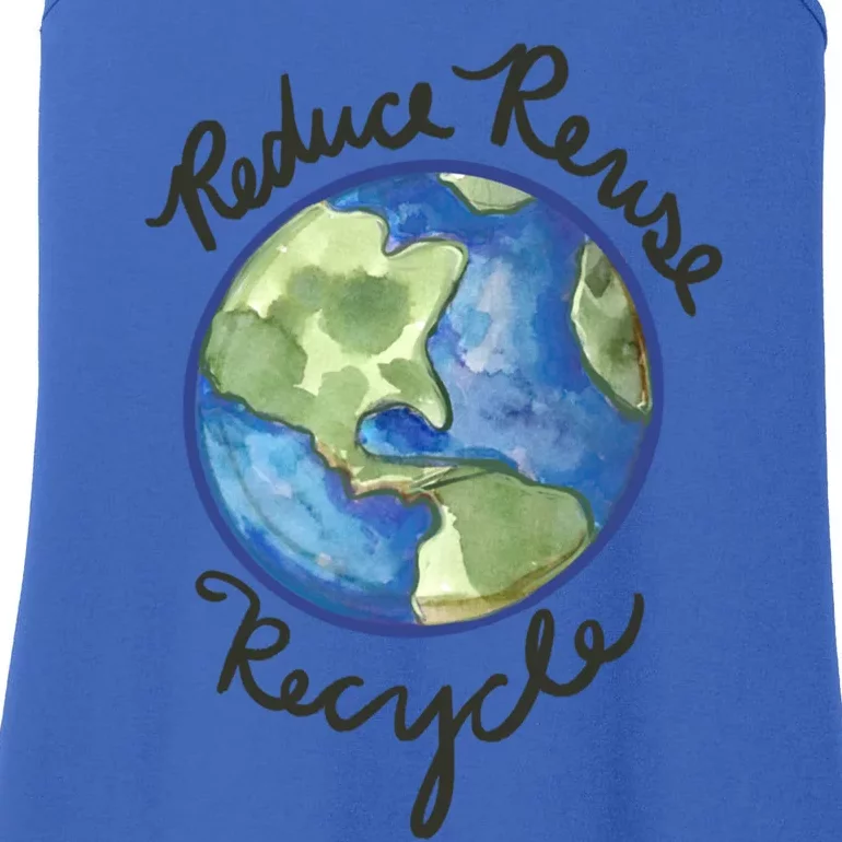 Reduce Reuse Recycle Earthy Artwork Environtalism Gift Ladies Essential Tank