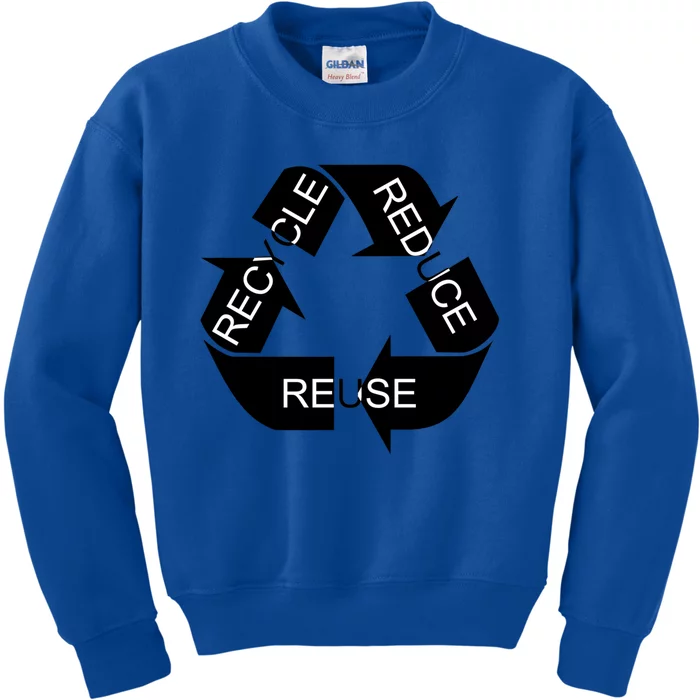 Reduce Reuse Recycle Eco System Gift Kids Sweatshirt