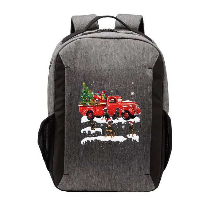 Rottweiler Riding Red Truck Merry Christmas Xmas Ugly Gift Vector Backpack