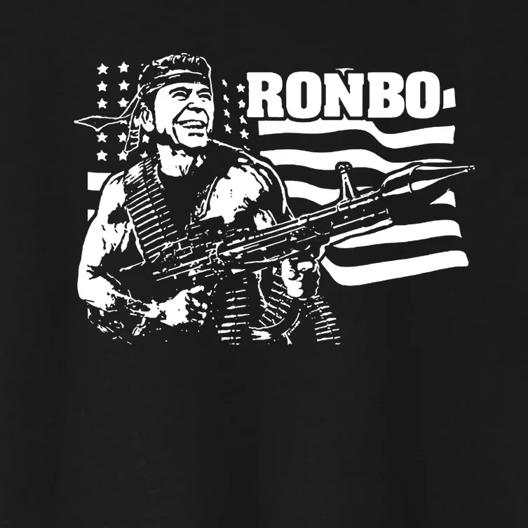 Ronbo Ronald Reagan Women's Crop Top Tee