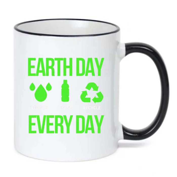 Reduce Reuse Recycle Earth Day Every Day Black Color Changing Mug