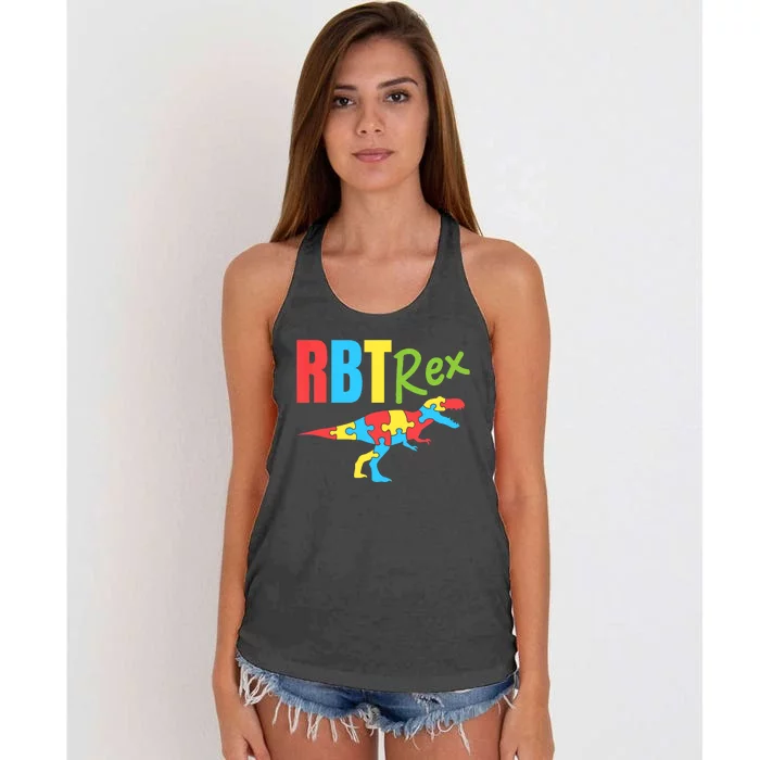 RBT Rex Registered Behavior Technician Therapist Autism Women's Knotted Racerback Tank