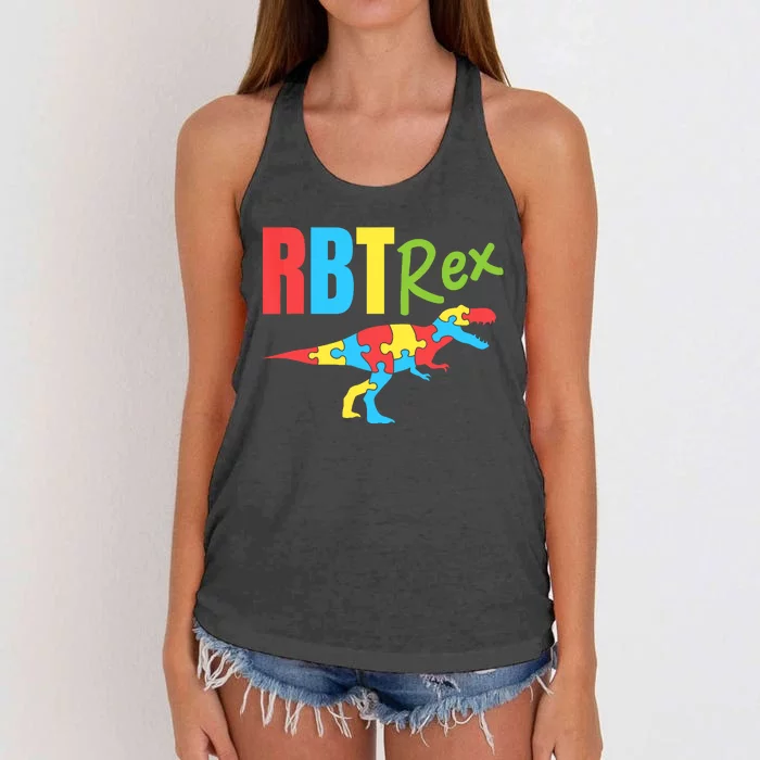 RBT Rex Registered Behavior Technician Therapist Autism Women's Knotted Racerback Tank