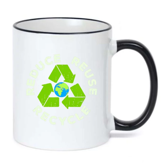 Reduce Reuse Recycle Earth Day Black Color Changing Mug