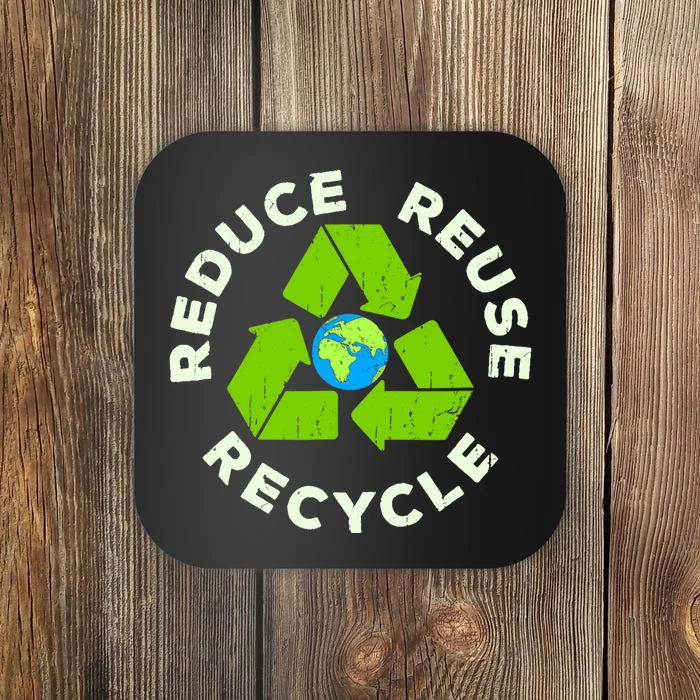 Reduce Reuse Recycle Earth Day Coaster