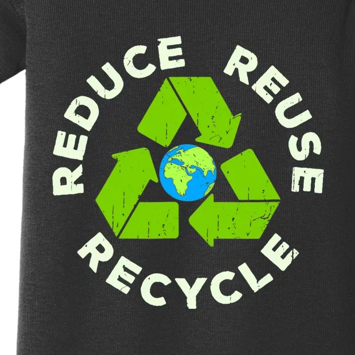 Reduce Reuse Recycle Earth Day Baby Bodysuit