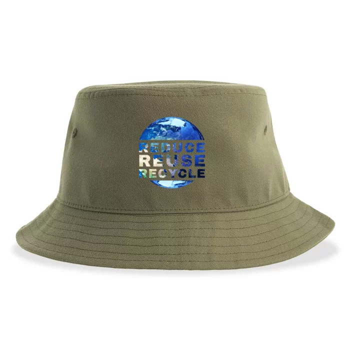 Reduce Reuse Recycle Garbage Planet Earth Trash Great Gift Sustainable Bucket Hat