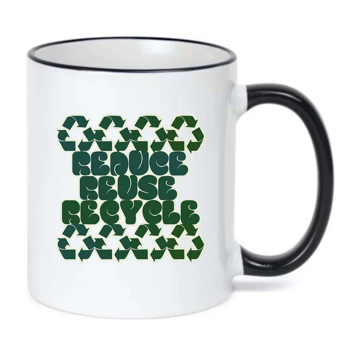 Reduce Reuse Recycle For Earth Day Black Color Changing Mug