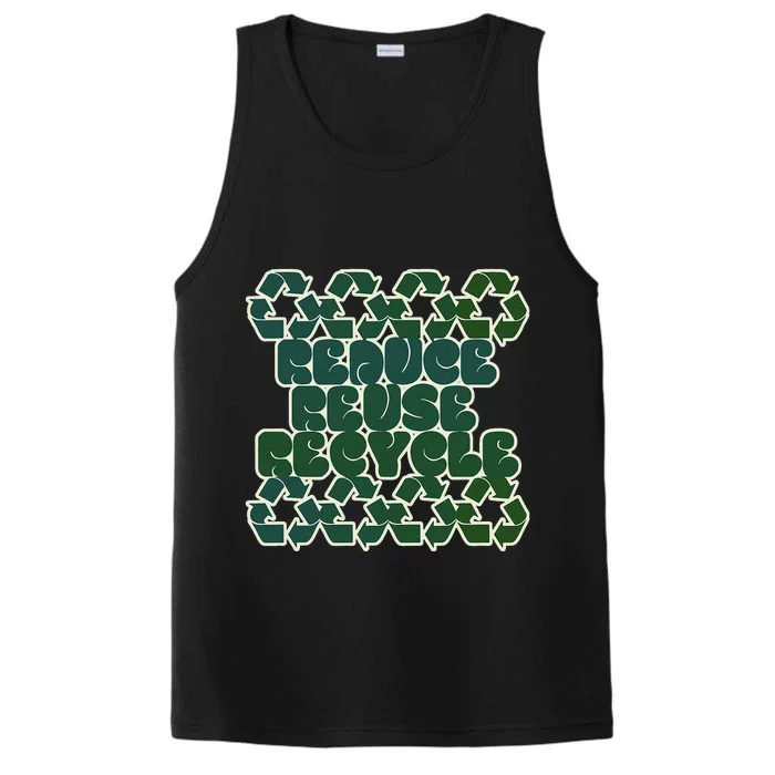 Reduce Reuse Recycle For Earth Day Performance Tank