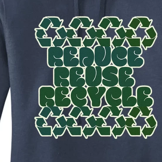 Reduce Reuse Recycle For Earth Day Women's Pullover Hoodie