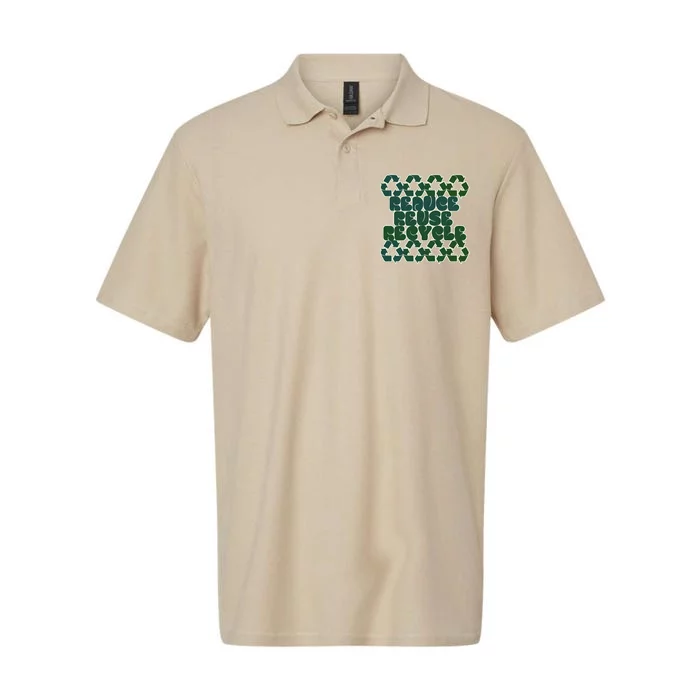 Reduce Reuse Recycle For Earth Day Softstyle Adult Sport Polo