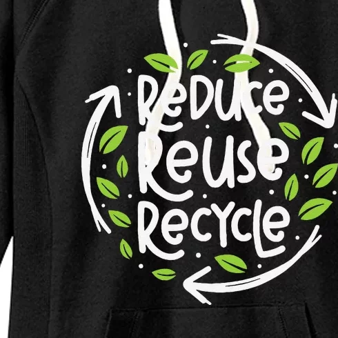 Reuse Reduce Recycle Save Earth Day Planet Women's Fleece Hoodie