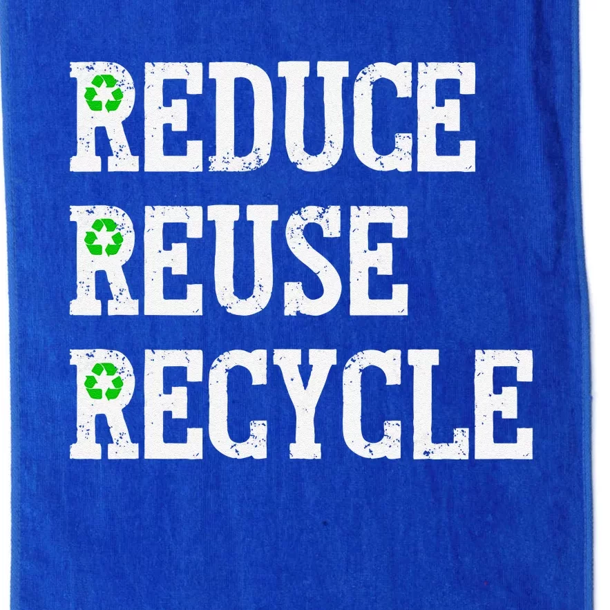 Reduce Reuse Recycle Green Earth Day Distressed Platinum Collection Golf Towel