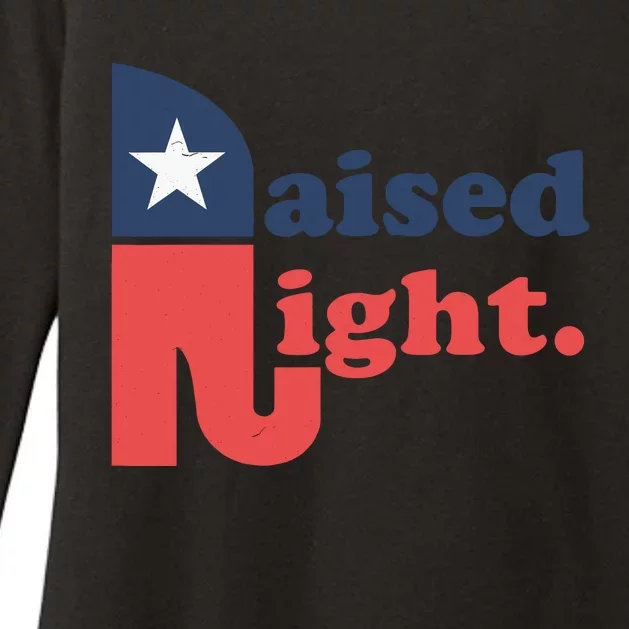 Raised Right Republican Elephant Retro Style Distressed Gift Womens CVC Long Sleeve Shirt