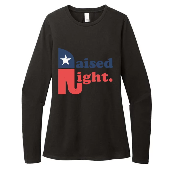 Raised Right Republican Elephant Retro Style Distressed Gift Womens CVC Long Sleeve Shirt