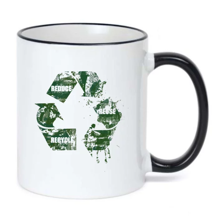 Reduce Reuse Recycle Logo Green Symbol Black Color Changing Mug