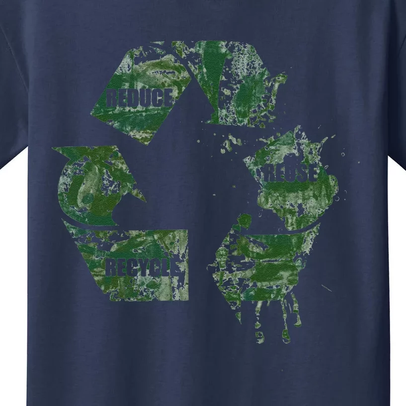 Reduce Reuse Recycle Logo Green Symbol Kids T-Shirt