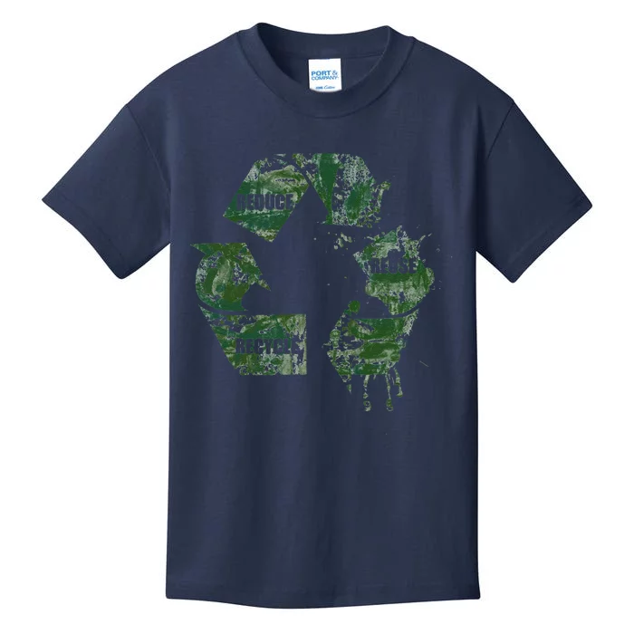 Reduce Reuse Recycle Logo Green Symbol Kids T-Shirt