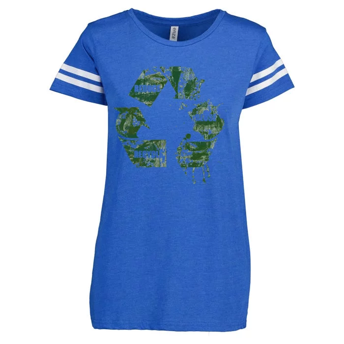 Reduce Reuse Recycle Logo Green Symbol Enza Ladies Jersey Football T-Shirt