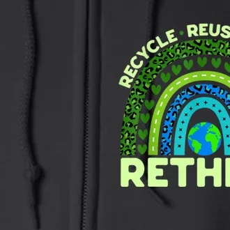 Recycle Reuse Renew Rethink Crisis Environmental Activism Earth Day Full Zip Hoodie