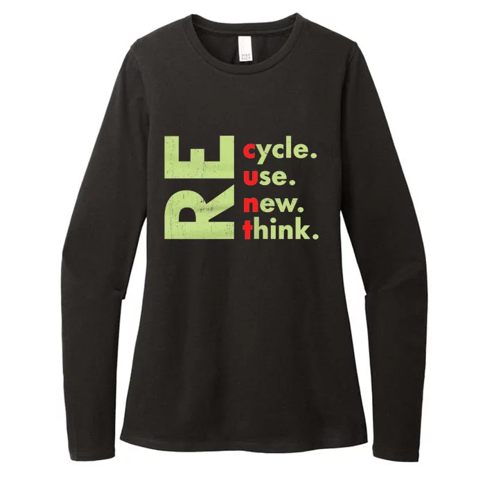 Recycle Reuse Renew Rethink Crisis Environmental Activism Womens CVC Long Sleeve Shirt