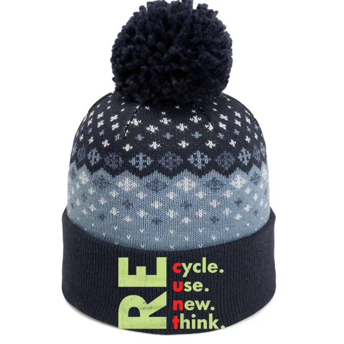 Recycle Reuse Renew Rethink Crisis Environmental Activism The Baniff Cuffed Pom Beanie