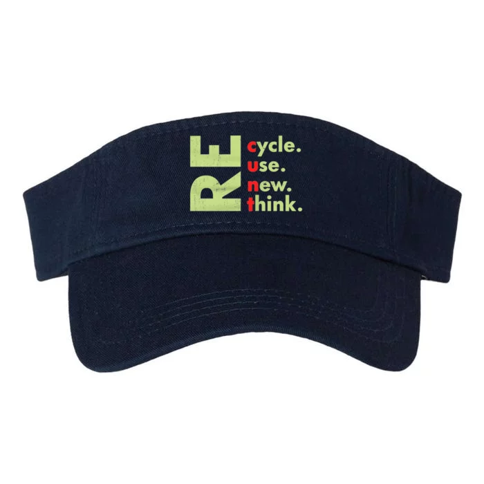 Recycle Reuse Renew Rethink Crisis Environmental Activism Valucap Bio-Washed Visor