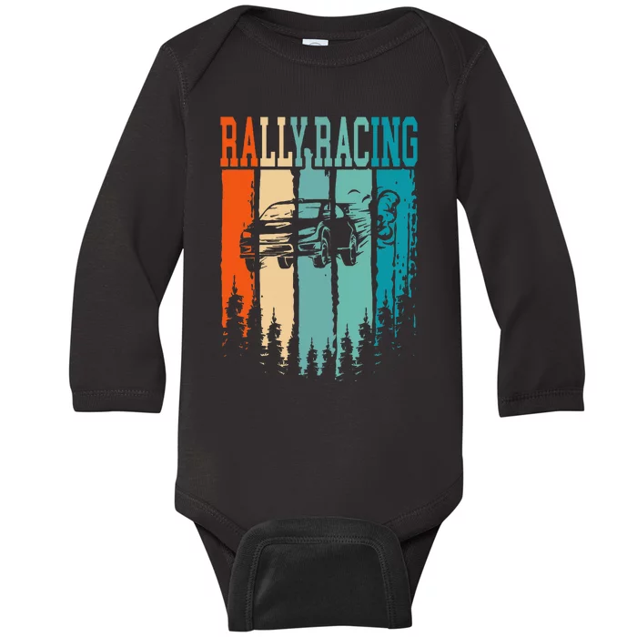 Rally Racing Retro Vintage Baby Long Sleeve Bodysuit