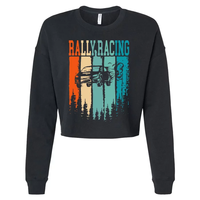 Rally Racing Retro Vintage Cropped Pullover Crew