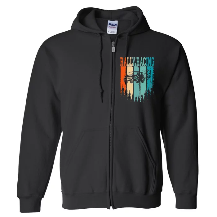 Rally Racing Retro Vintage Full Zip Hoodie