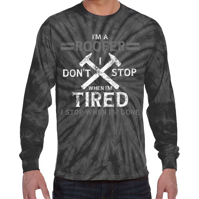 Roofing Roofer Tie-Dye Long Sleeve Shirt