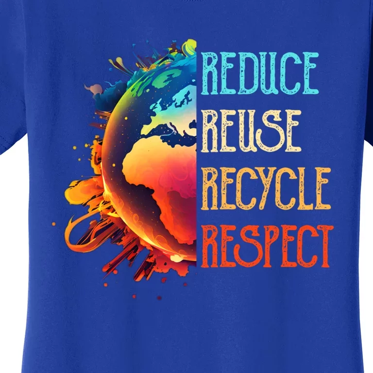 Reduce Reuse Recycle Respect Save The Earth Awareness Gift Women's T-Shirt