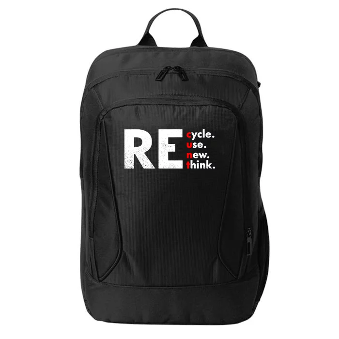 Recycle Reuse Renew Rethink Crisis Environmental Activism City Backpack