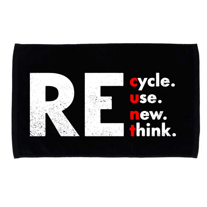 Recycle Reuse Renew Rethink Crisis Environmental Activism Microfiber Hand Towel