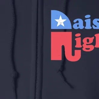 Raised Right Republican Elephant Retro Style Distressed Gift Full Zip Hoodie